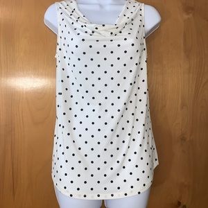 Banana Republic drape neck polka dot knit top
